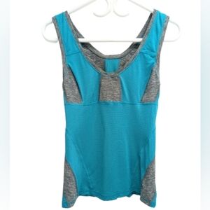 Lululemon Run Recharge women’s blue grey silverescent racer back tank top size 6